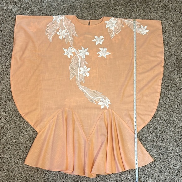 Hans Jütte Hawaiian Dress Floral Orange white Kaftan Womens One Size fits most - Picture 11 of 14